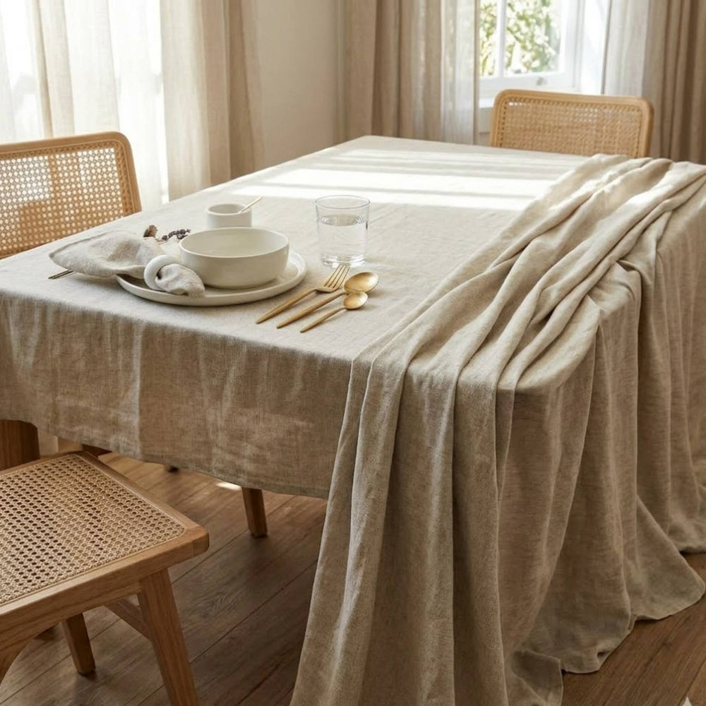 Mantel de Algodón Max Liso Beige