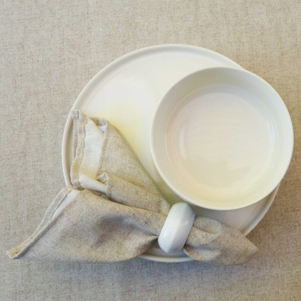 Mantel de Algodón Max Liso Beige