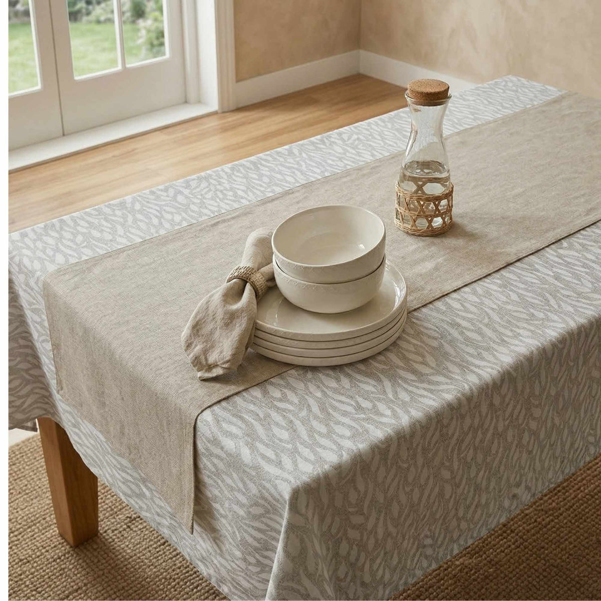 Mantel de Algodón Wave Gris