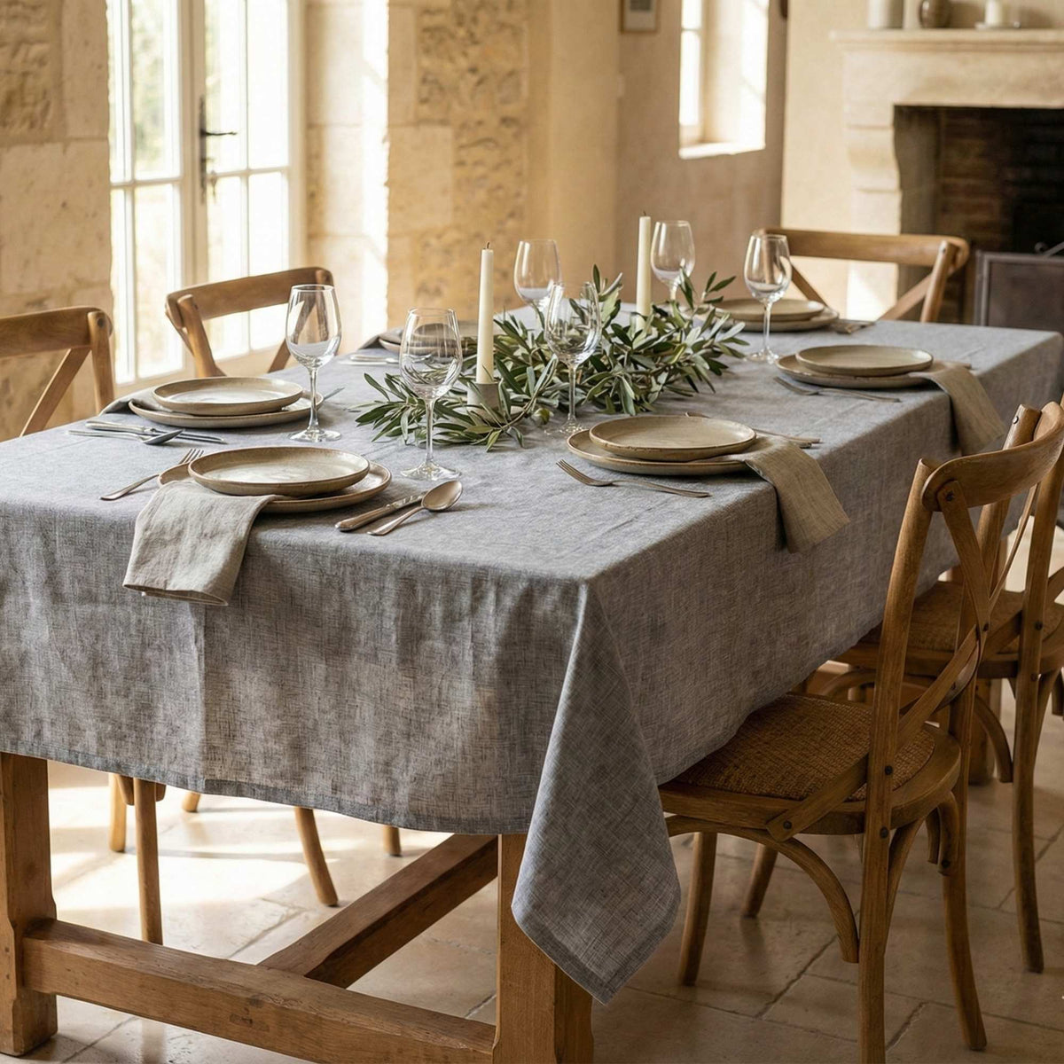 Mantel de Algodón Edgar Gris