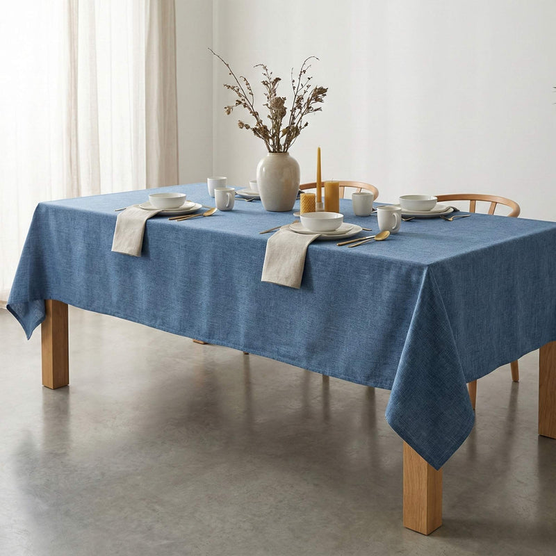 Mantel de Algodón Max Liso Azul - Decoexpress