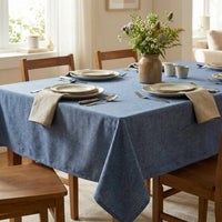 Mantel de Algodón Max Liso Azul - Decoexpress