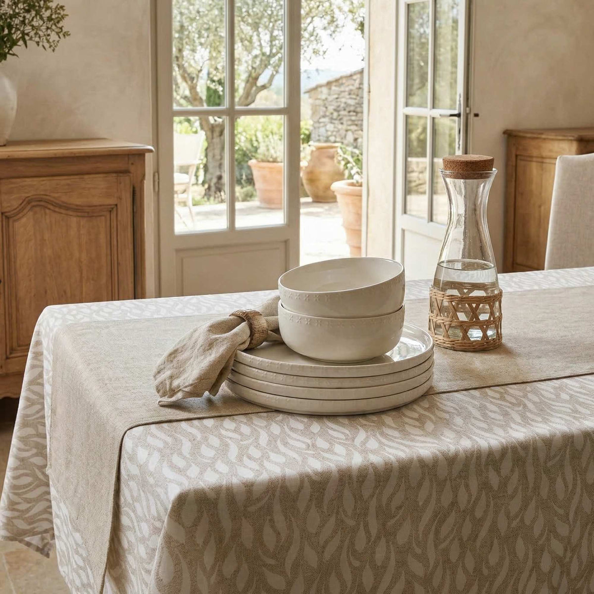 Mantel de Algodón Wave Beige