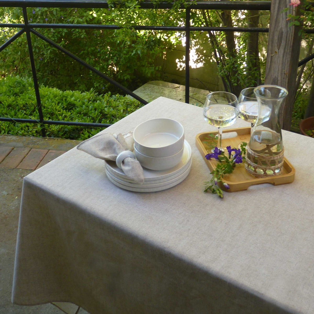 Mantel de Algodón Max Liso Beige - Decoexpress