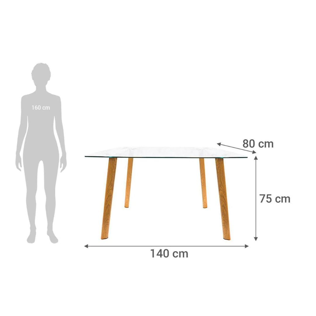 Mesa de comedor Cristal 140x80cm