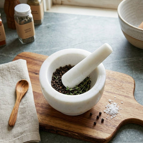 Mortero y Pistilo Mármol 300 mL - 13x8 cm