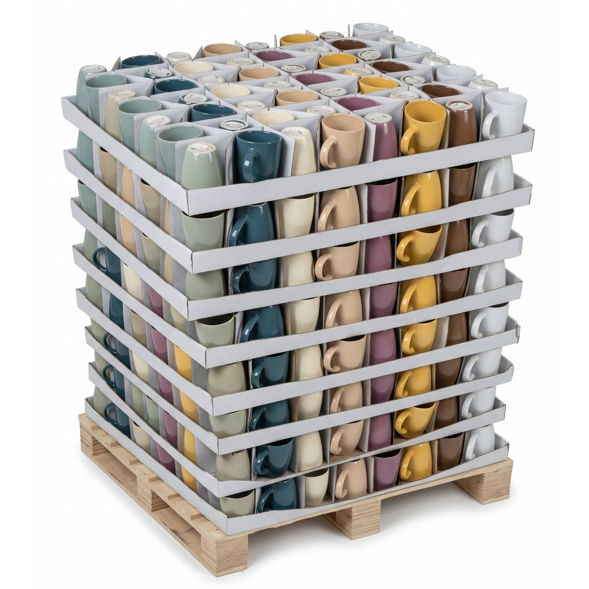 Mug Cerámica 320ml Colores Surtidos — Cuarto Palét 448 unidades