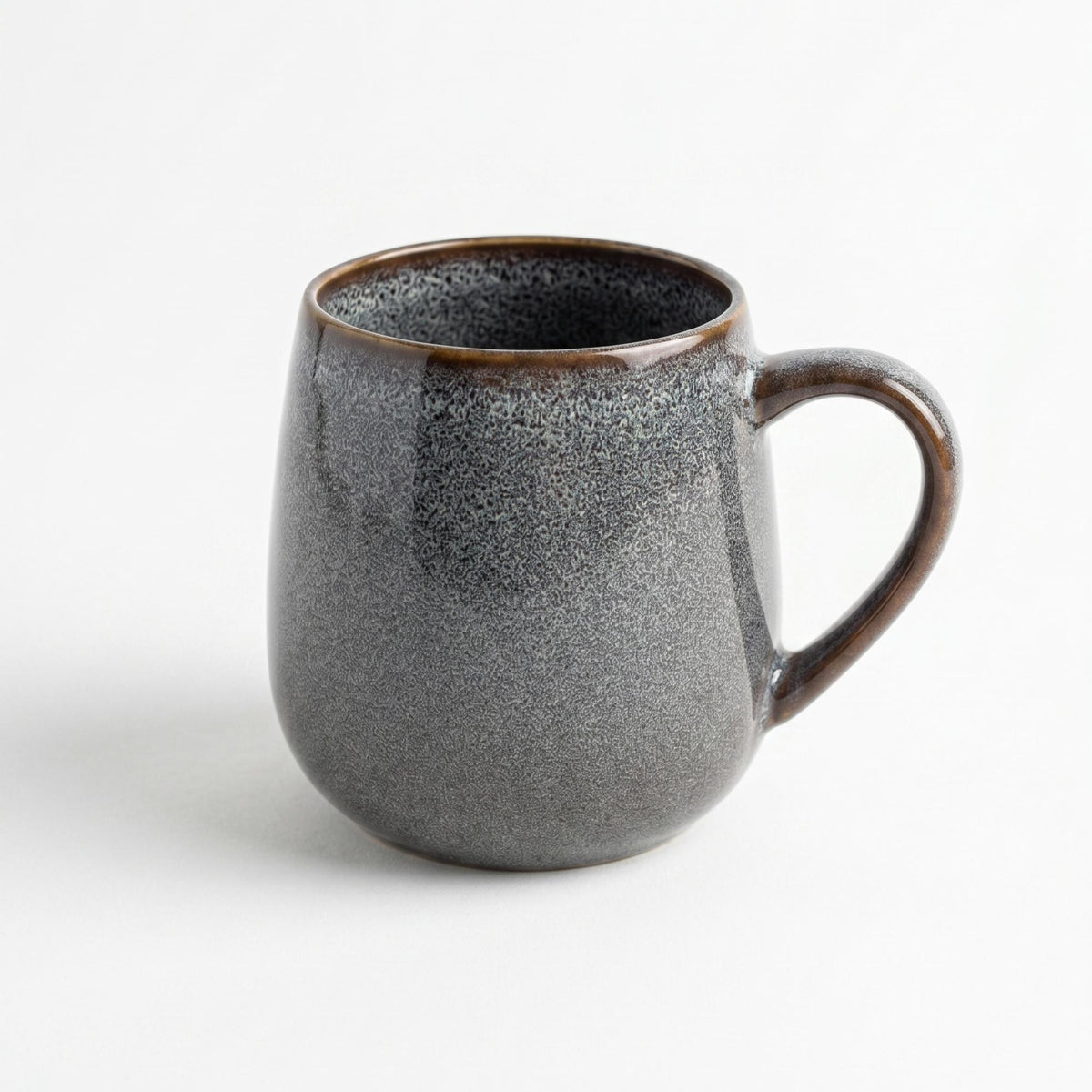 Set 6 Tazas Mug Cerámica Colmar 320 ml — Blanco Moteado Surtido 2 Modelos