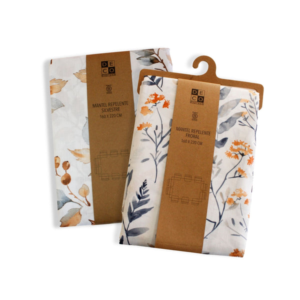 Set 2 Manteles Antimanchas Floral y Silvestre 180 x 280 cm - Decoexpress