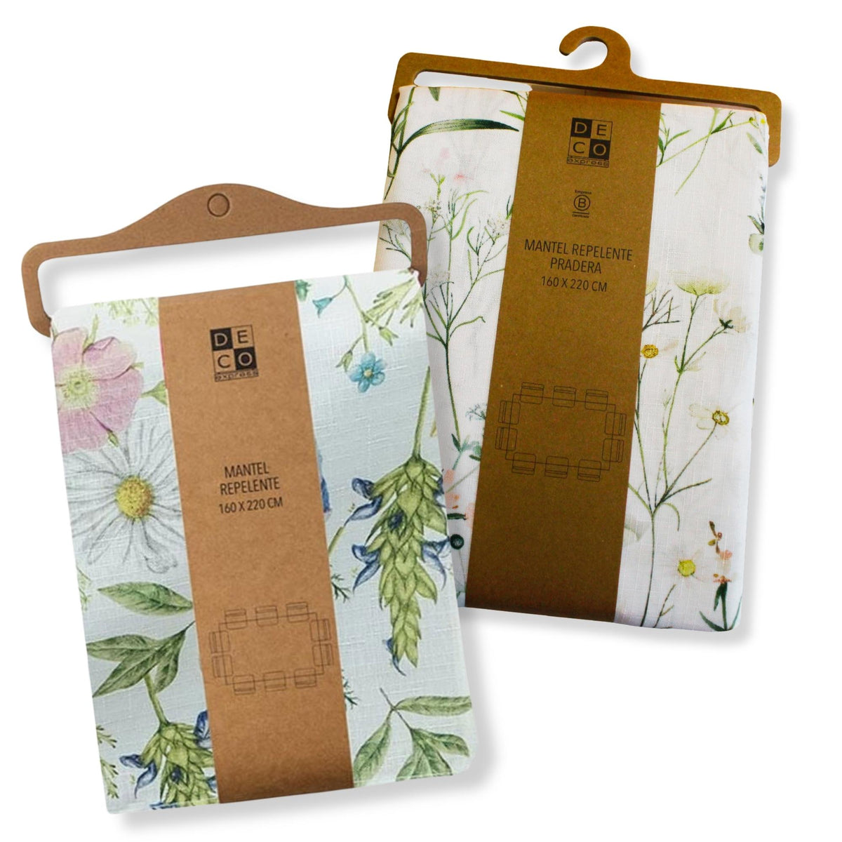 Set 2 Manteles Antimanchas Pradera y Primavera 130x180 cm