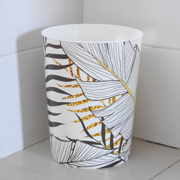 Papelero Sun Blanco gold 6LT - Decoexpress