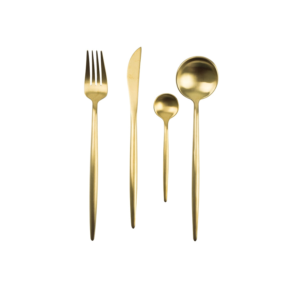 Set Cubiertos Jom Dorado 16 pzs