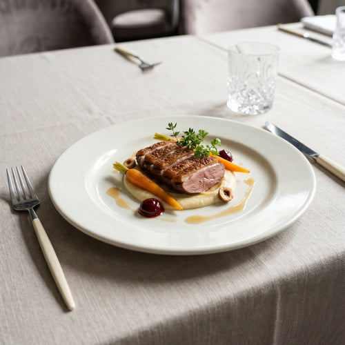 Set 6 Platos Fondos Porcelana Windsor 28 cm – Marfil