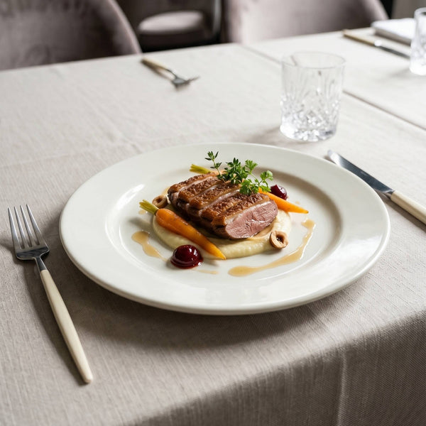 Set 6 Platos Fondos Porcelana Windsor 28 cm – Marfil