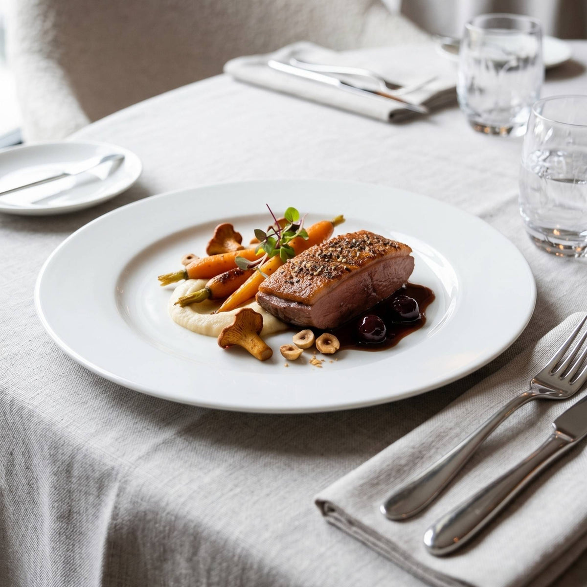 Set 6 Platos Fondos Porcelana Windsor 28 cm – Marfil