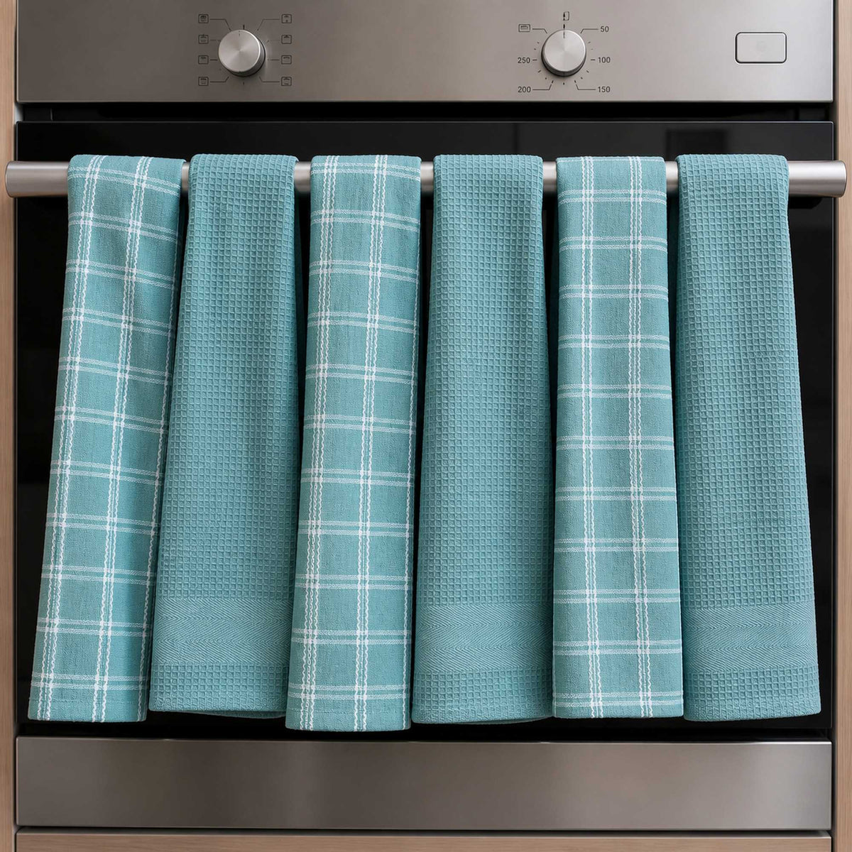 Set 6 Paños de Cocina 100% algodón 50x70 cm - Turquesa 200GR