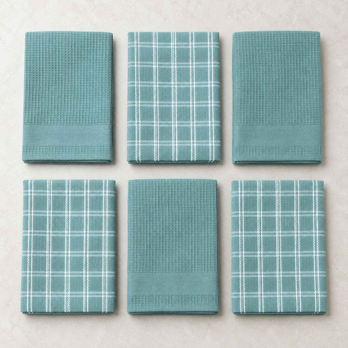 Set 6 Paños de Cocina 100% algodón 50x70 cm - Turquesa 200GR
