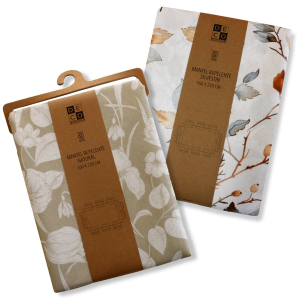Set 2 Manteles Antimanchas Silvestre y Natural 160x220 cm - Decoexpress