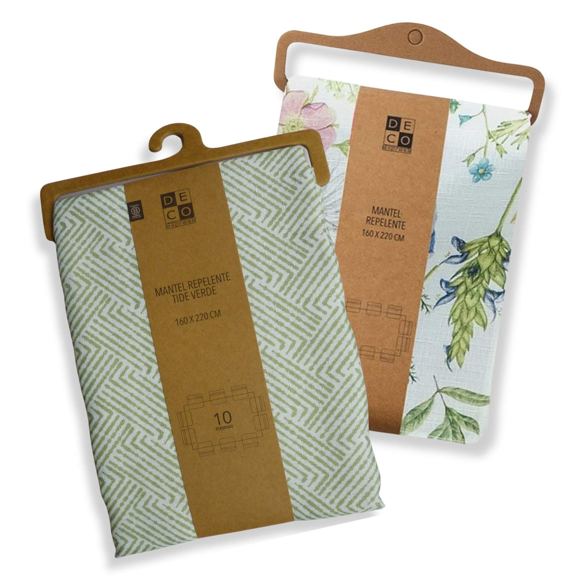 Set 2 Manteles Antimanchas Tide Verde y Pradera