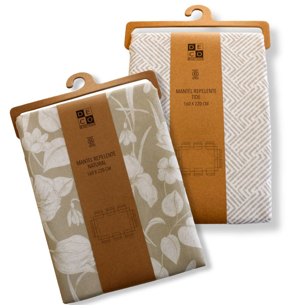 Set 2 Manteles Antimanchas Tide y Natural 130x180 cm - Decoexpress