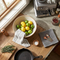 Kit Cocina Absorbente 4 Piezas: 2 Tapete Secaplatos + 2 Paños Algodón — Gris