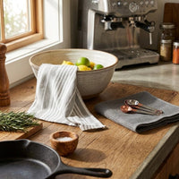 Kit Cocina Absorbente 4 Piezas: 2 Tapete Secaplatos + 2 Paños Algodón — Gris