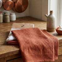 Set 2 Paños de Cocina 100% algodón 50x70 cm - Lineas Terracota 200GR
