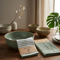 Set 2 Paños de Cocina 100% algodón 50x70 cm - Verde Olivo 200GR