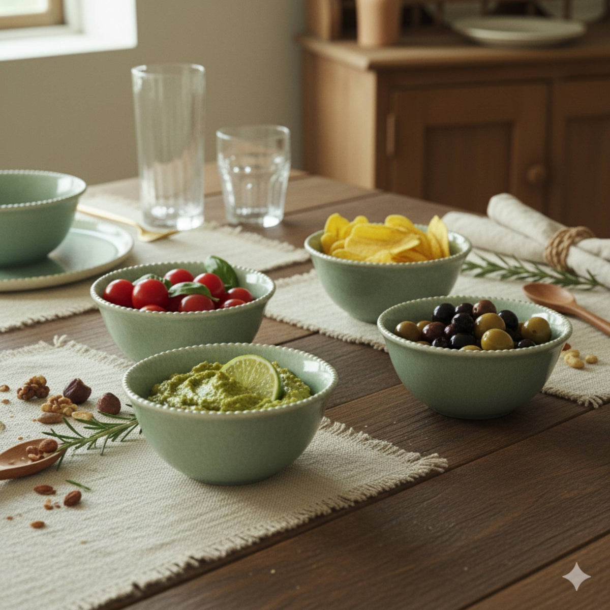 Set 4 Bowls Cerámica Sevilla 16 cm - Loza granel