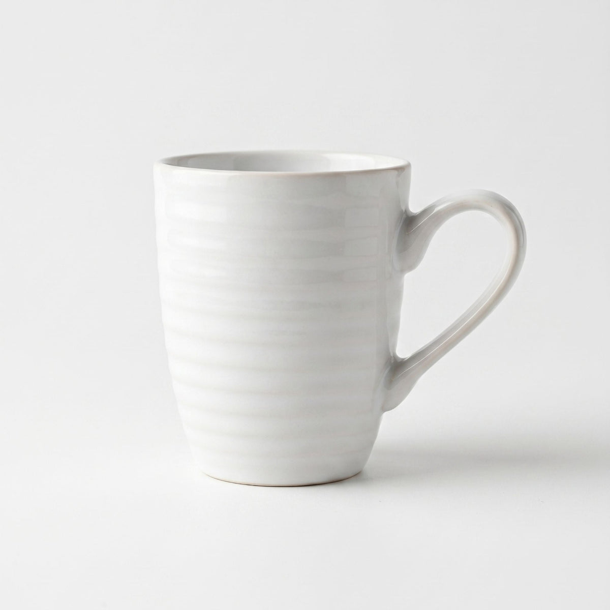 Set 6 Tazas Mug Cerámica Bérgamo 350 ml — Cilíndrica Blanco Marfil Estilo Nórdico