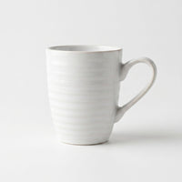 Set 6 Tazas Mug Cerámica Bérgamo 350 ml — Cilíndrica Blanco Marfil Estilo Nórdico