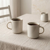 Set 6 Tazas Mug Cerámica Luxor 380 ml — Esmalte Reactivo Arena Acabado Artesanal