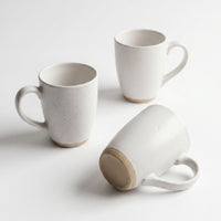 Set 6 Tazas Mug Cerámica Malmo 380 ml — Blanco Moteado Surtido 2 Modelos
