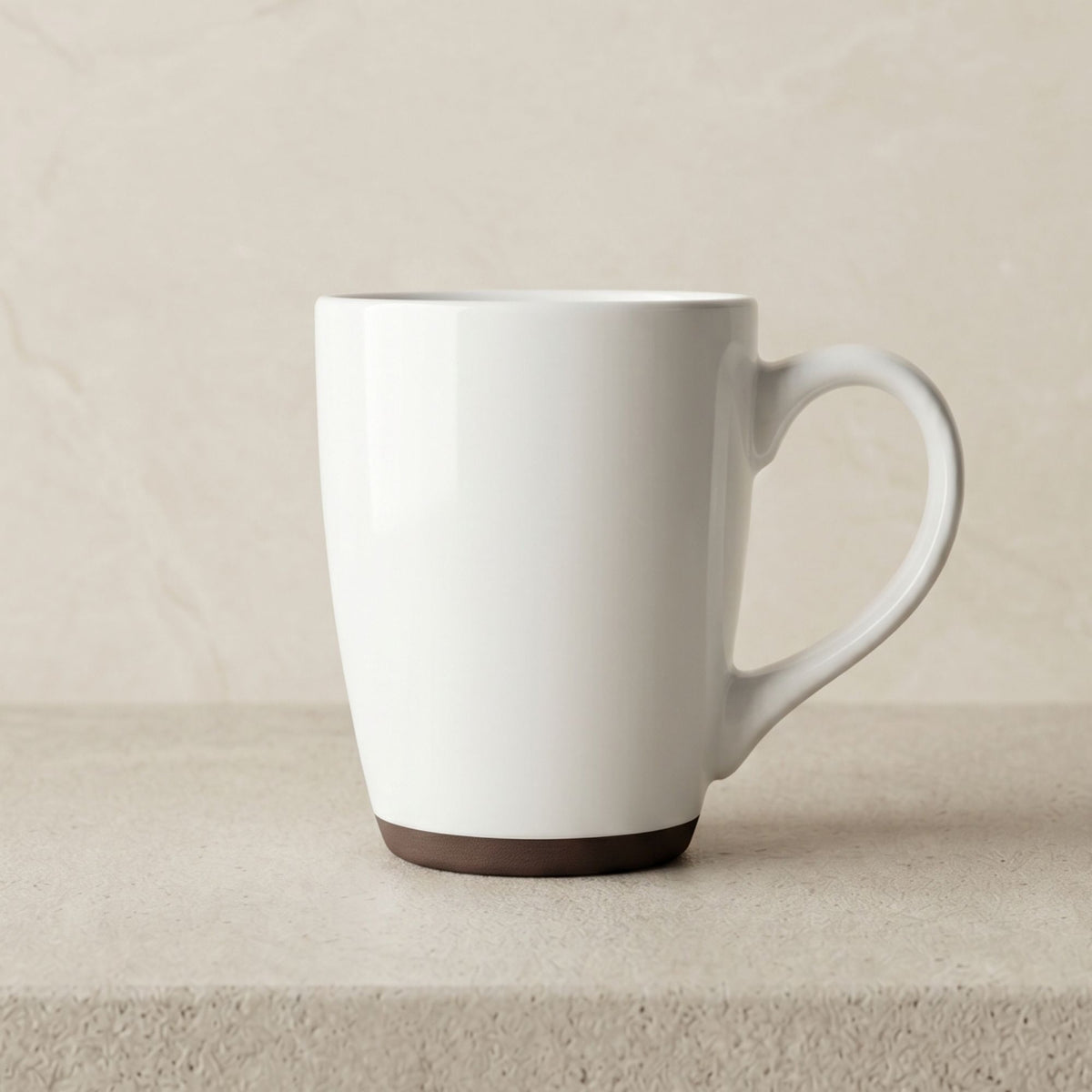 Set 6 Tazas Mug Cerámica Malmo 380 ml — Blanco Moteado Surtido 2 Modelos