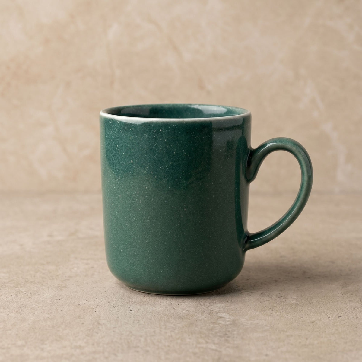 Set 6 Tazas Mug Cerámica Manaos 380 ml — Verde Bosque Esmalte Reactivo