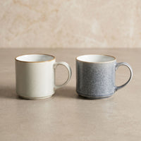 Set 6 Tazas Mug Cerámica Uyuni 500 ml XL — Barril Bicolor Borde Dorado