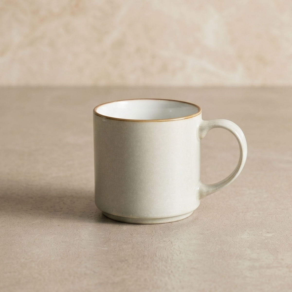 Set 6 Tazas Mug Cerámica Uyuni 500 ml XL — Barril Bicolor Borde Dorado