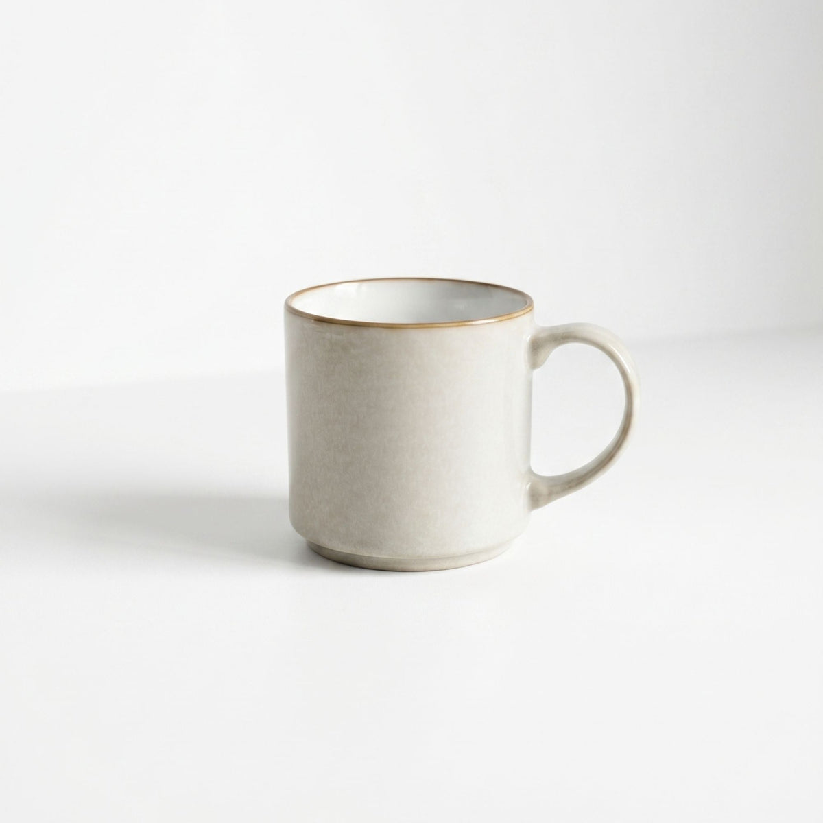 Set 6 Tazas Mug Cerámica Uyuni 500 ml XL — Barril Bicolor Borde Dorado