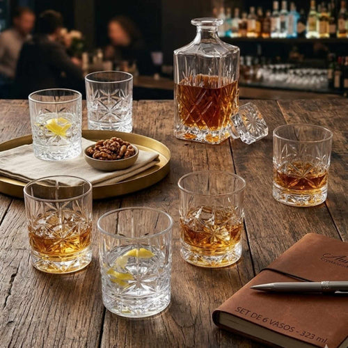Set 6 Vasos Old Fashioned Tallados 323 ml