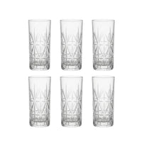 Set 6 Vasos Tallados Alto Highball 360 ml