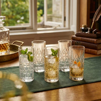 Set 6 Vasos Tallados Alto Highball 360 ml