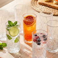 Set 6 Vasos Tallados Alto Highball 360 ml
