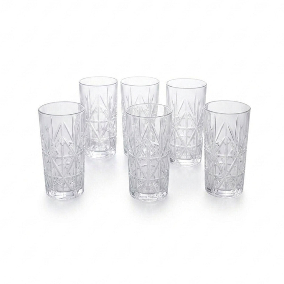 Set 6 Vasos Tallados Alto Highball 360 ml