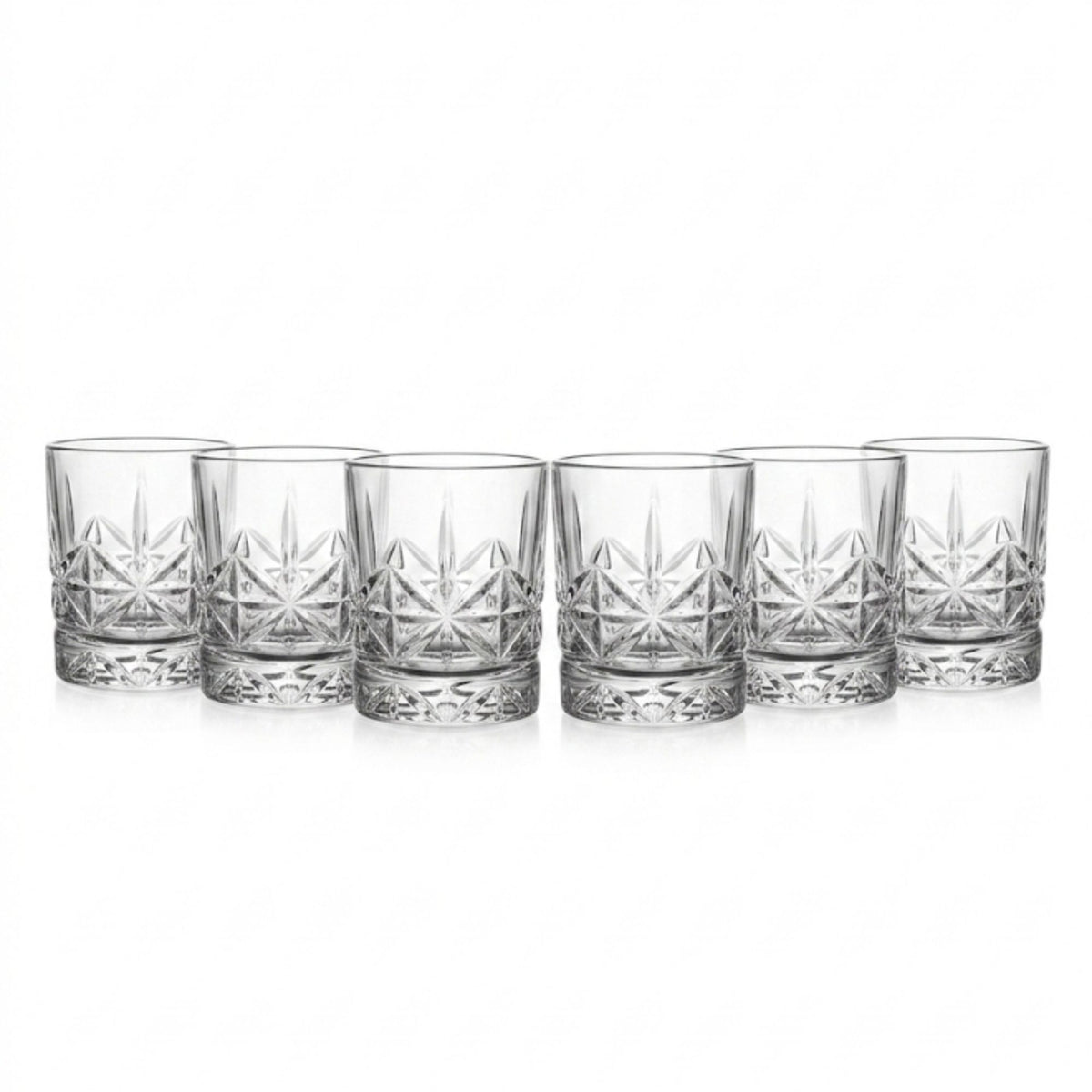 Set 6 Vasos Double Old Fashioned Tallados 377 ml