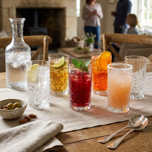Set 4 Vasos Tallados Longdrink 500 ml