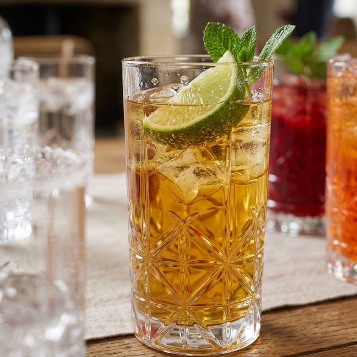 Set 4 Vasos Tallados Longdrink 500 ml