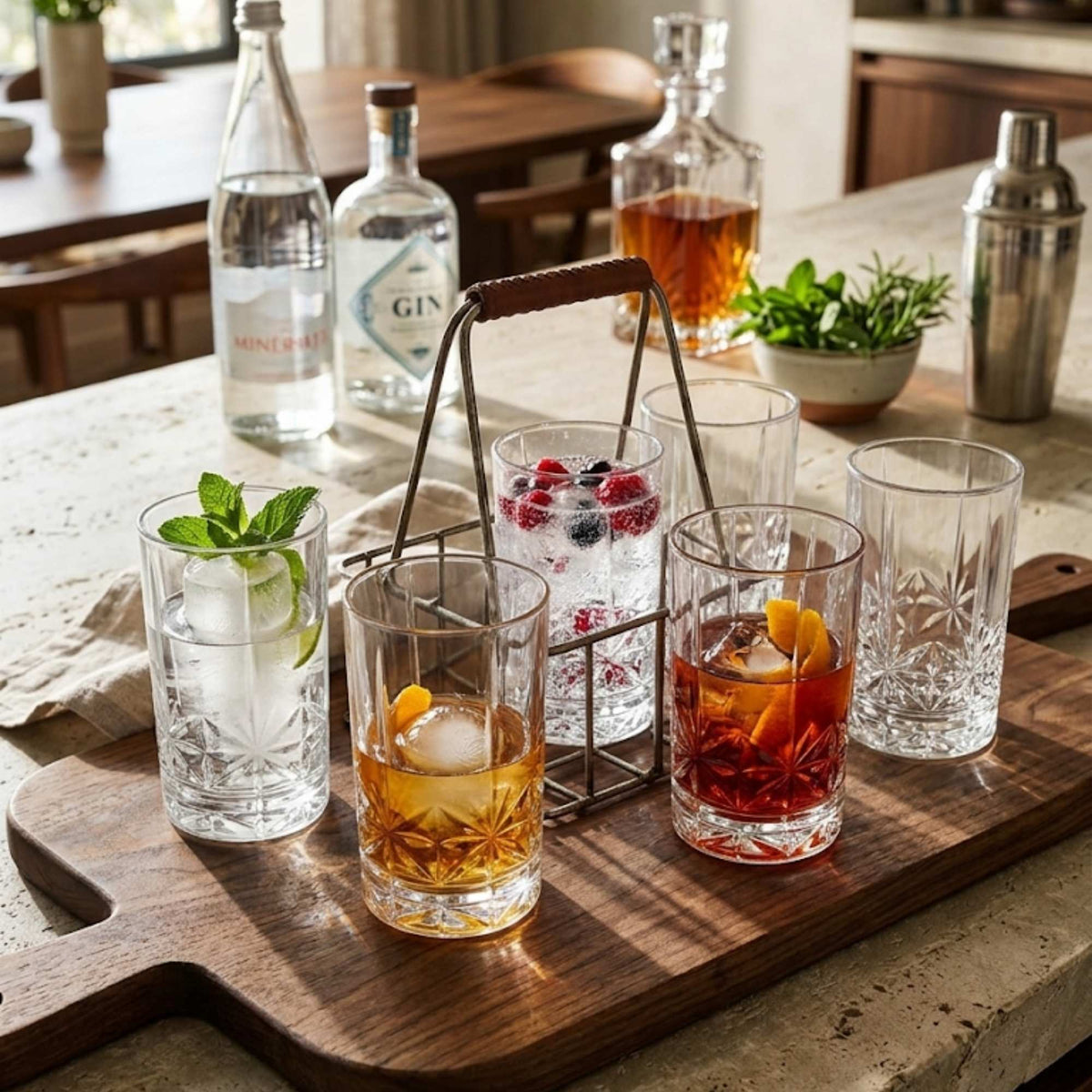 Set 4 Vasos Tallados Longdrink 500 ml
