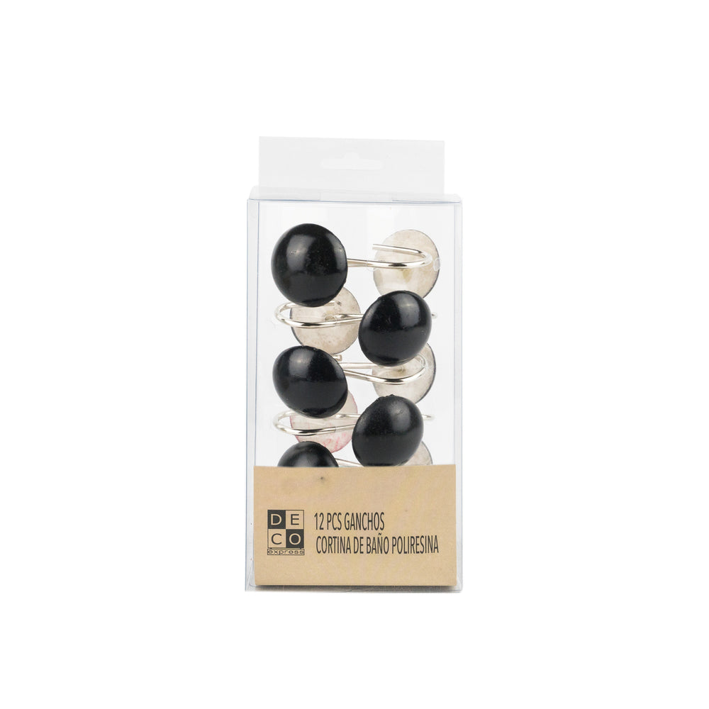 Set Ganchos Poliresina Negro