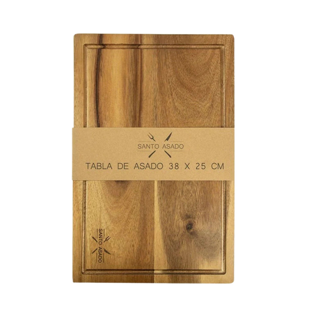 Set Parrillero Tabla + 8 Cubiertos Santo Asado Para Parrilla