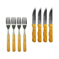 Set Parrillero Tabla + 8 Cubiertos Santo Asado Para Parrilla